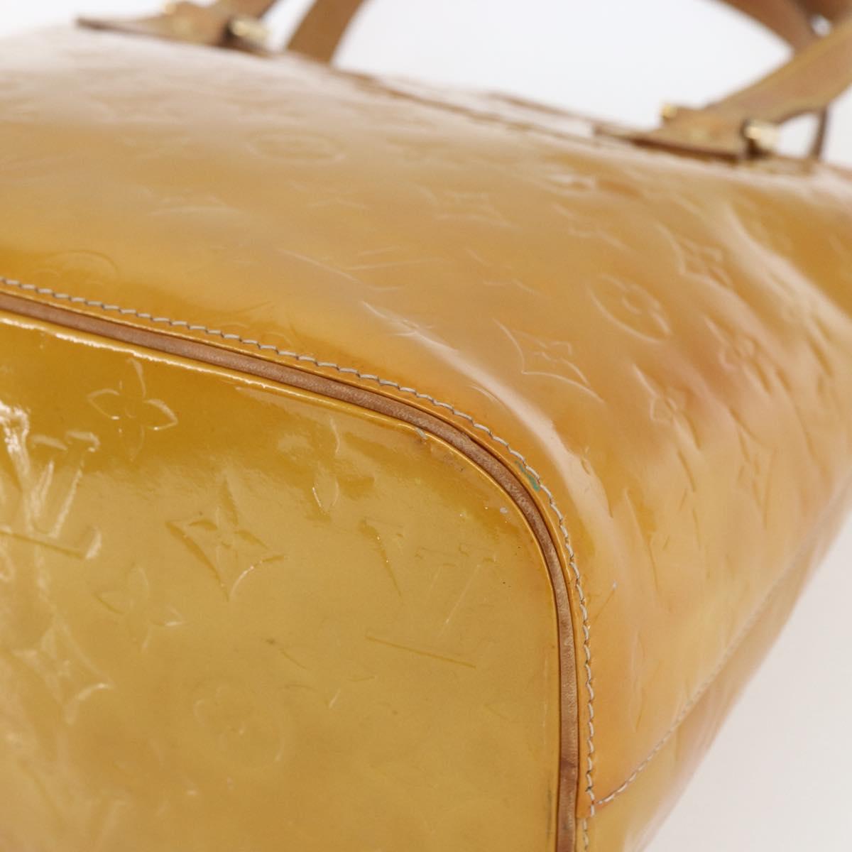 LOUIS VUITTON Monogram Vernis Houston Hand Bag Beige M91004 LV Auth 169223