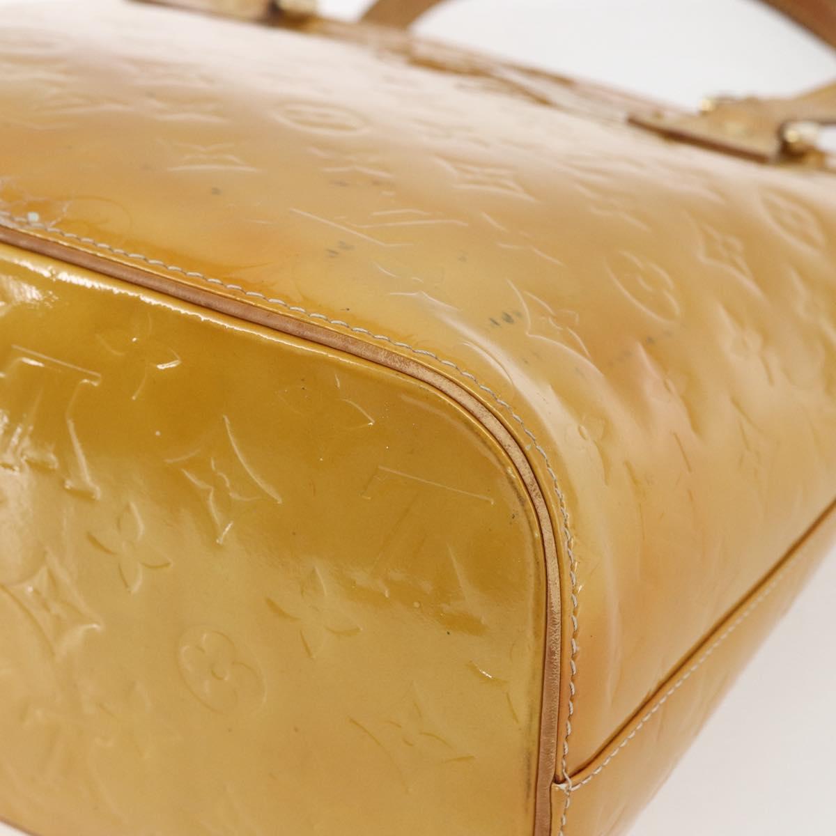 LOUIS VUITTON Monogram Vernis Houston Hand Bag Beige M91004 LV Auth 169223