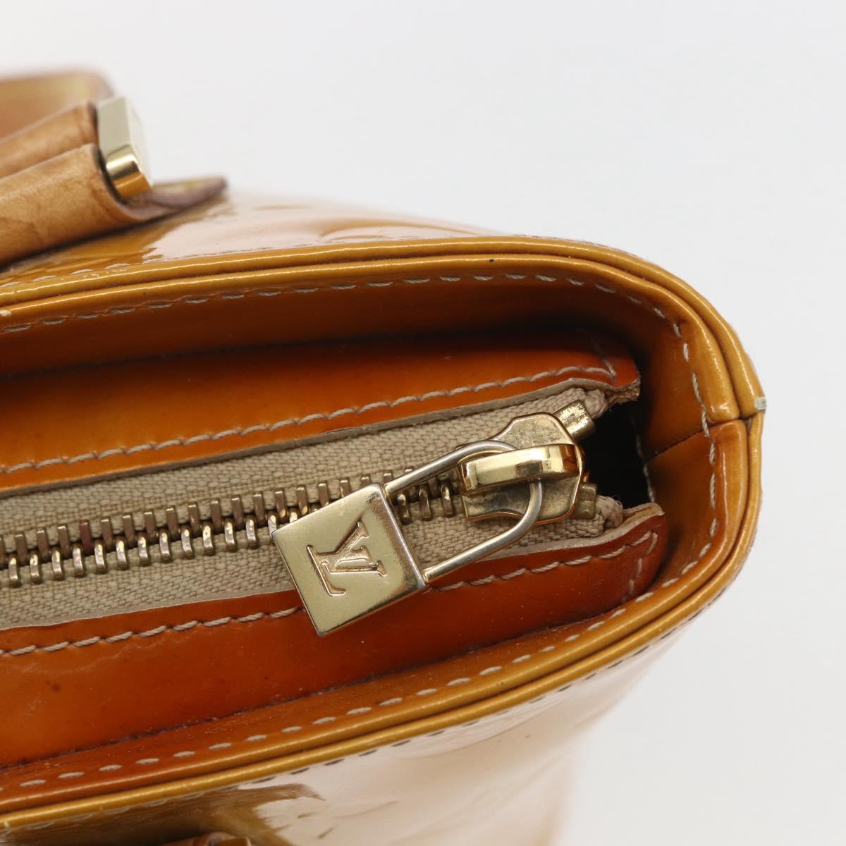 LOUIS VUITTON Monogram Vernis Houston Hand Bag Beige M91004 LV Auth 169223