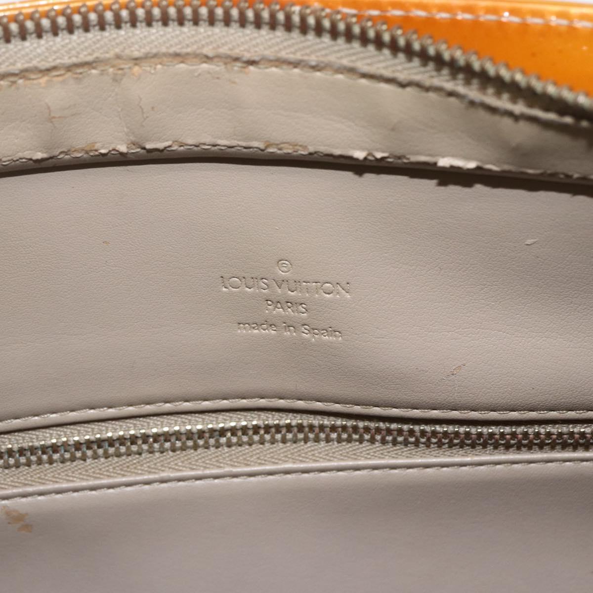 LOUIS VUITTON Monogram Vernis Houston Hand Bag Beige M91004 LV Auth 169223