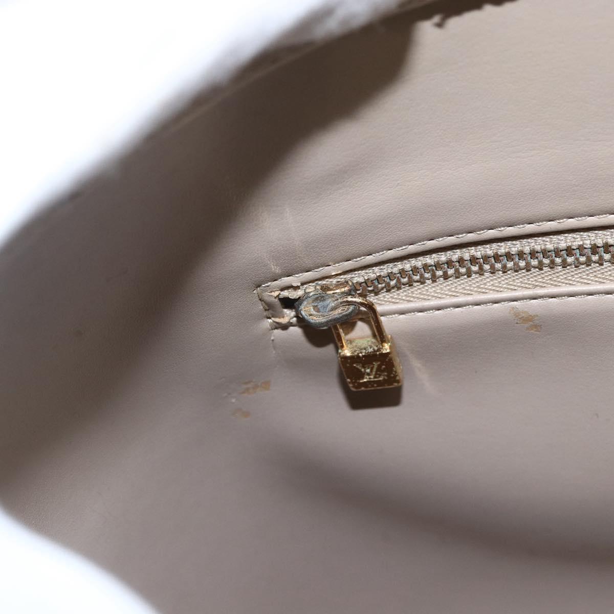 LOUIS VUITTON Monogram Vernis Houston Hand Bag Beige M91004 LV Auth 169223