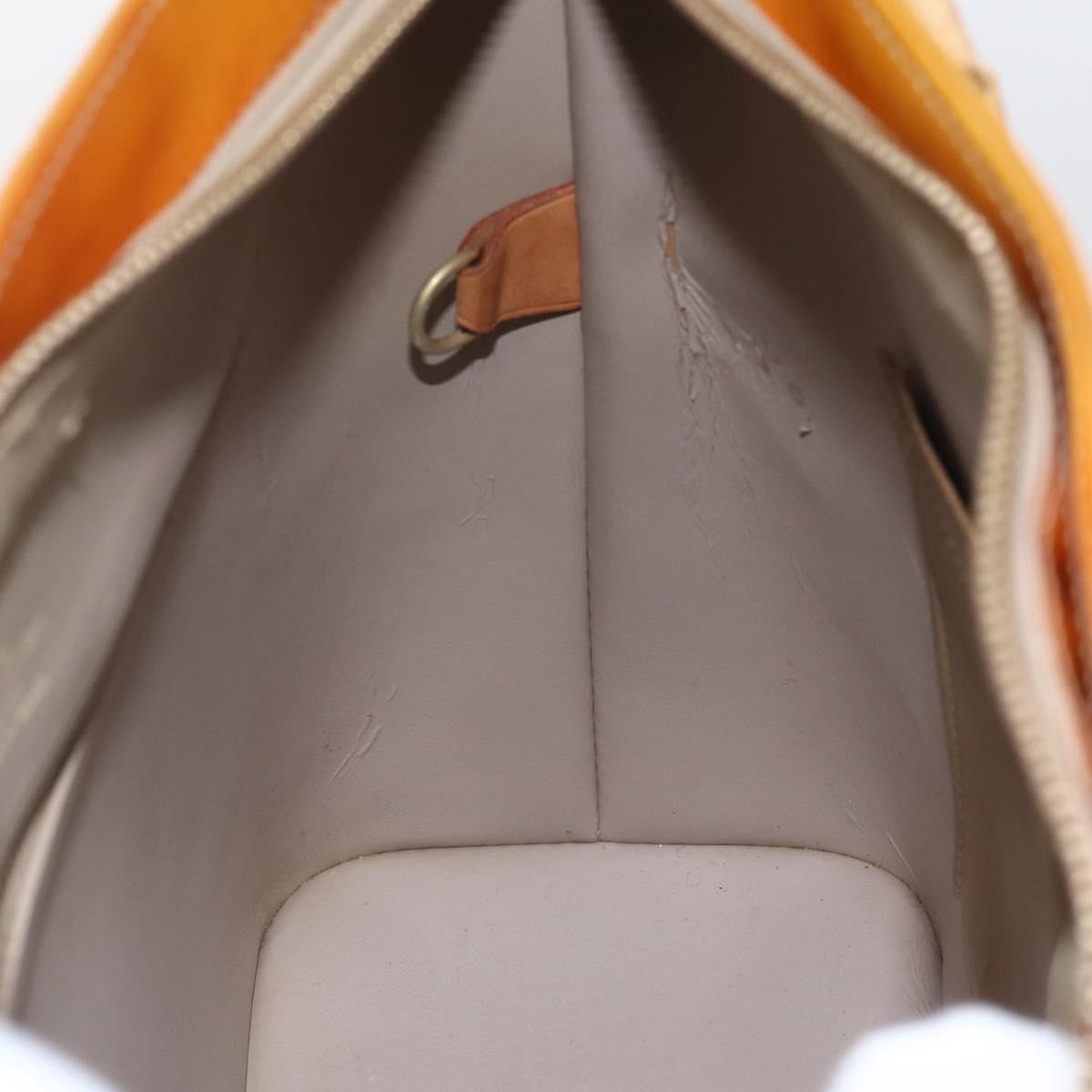 LOUIS VUITTON Monogram Vernis Houston Hand Bag Beige M91004 LV Auth 169223