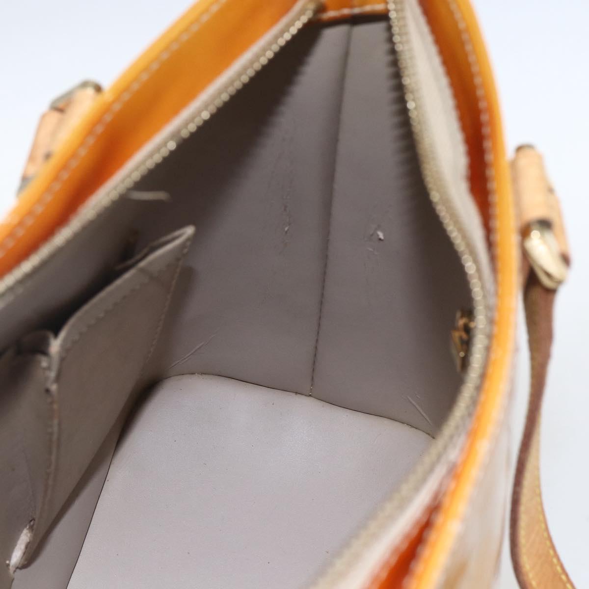 LOUIS VUITTON Monogram Vernis Houston Hand Bag Beige M91004 LV Auth 169223