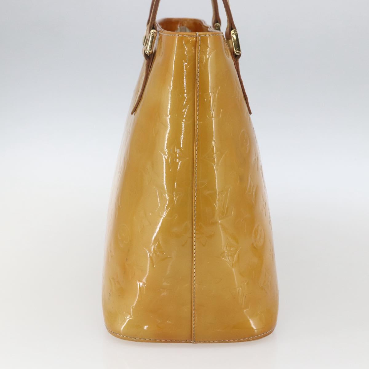 LOUIS VUITTON Monogram Vernis Houston Hand Bag Beige M91004 LV Auth 169223