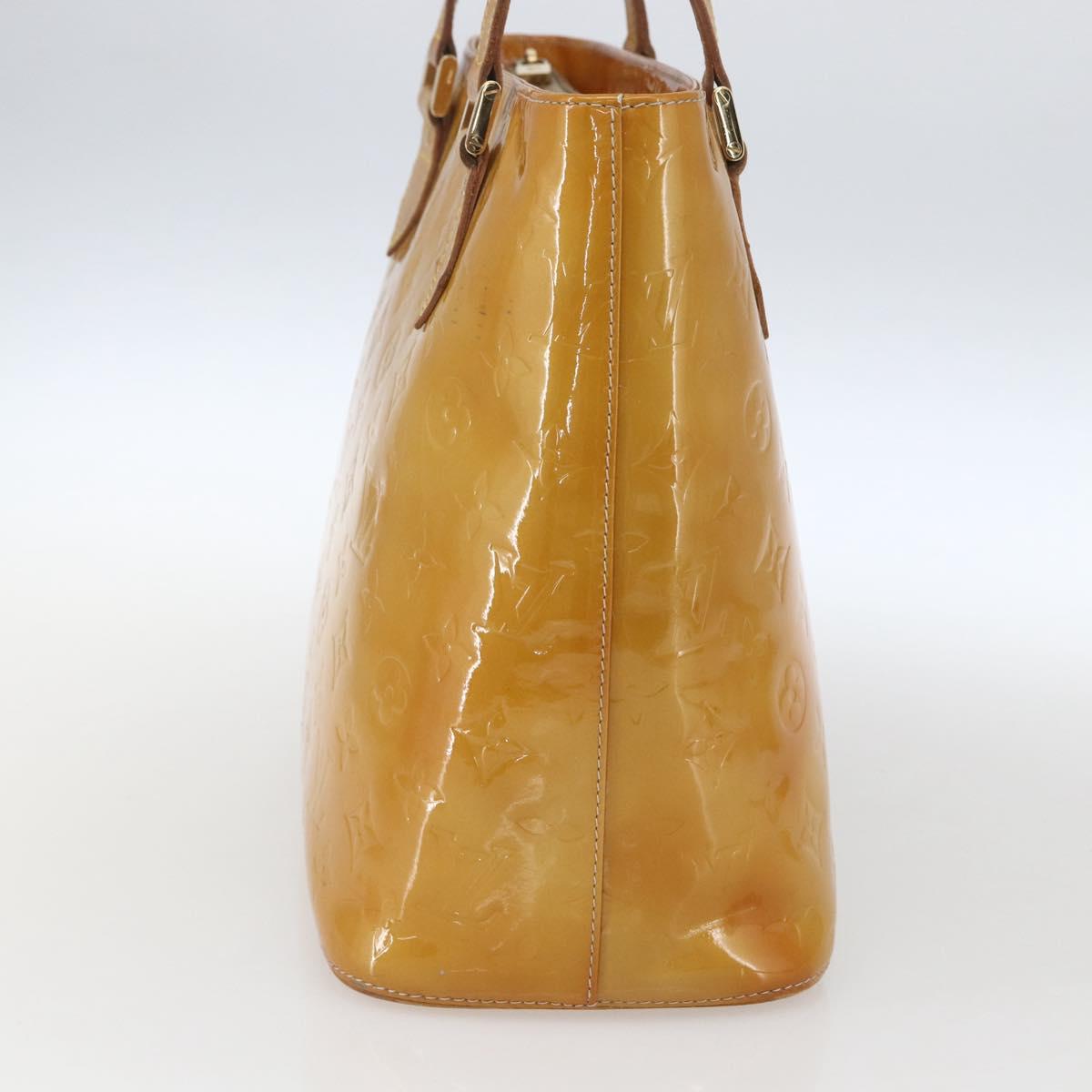 LOUIS VUITTON Monogram Vernis Houston Hand Bag Beige M91004 LV Auth 169223