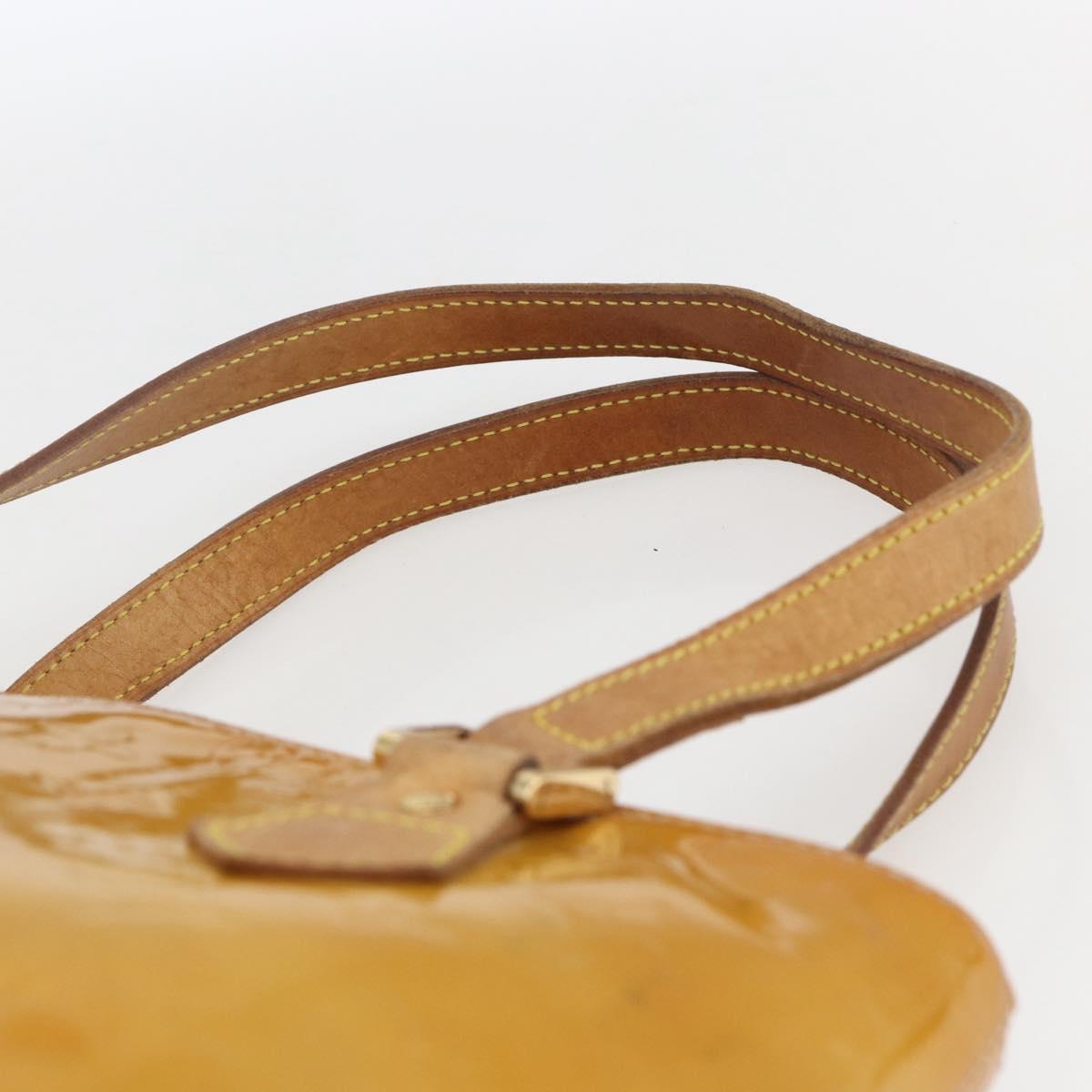 LOUIS VUITTON Monogram Vernis Houston Hand Bag Beige M91004 LV Auth 169223