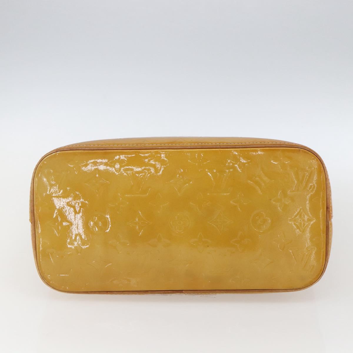 LOUIS VUITTON Monogram Vernis Houston Hand Bag Beige M91004 LV Auth 169223