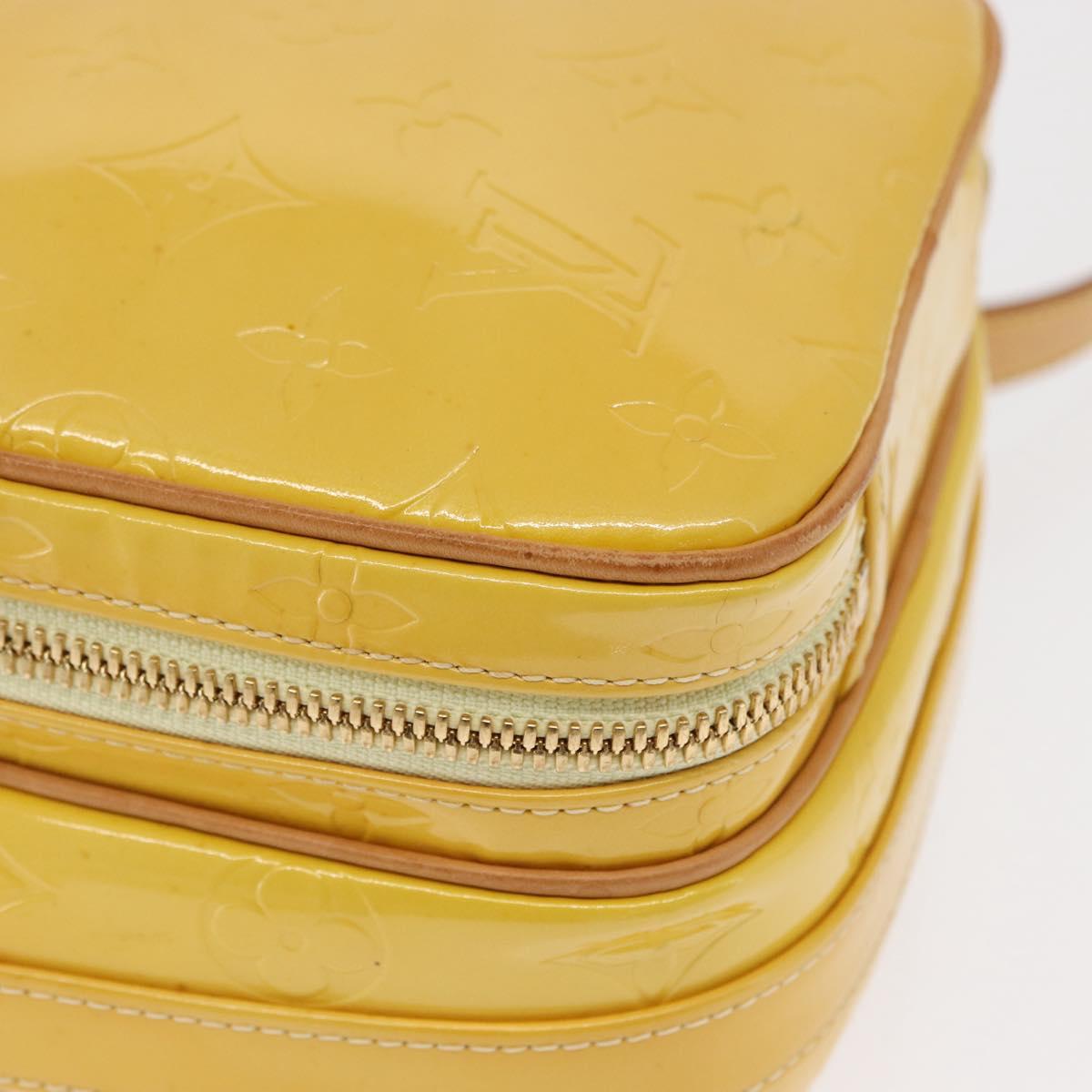 LOUIS VUITTON Monogram Vernis Wooster Bag Lime Yellow M91075 LV Auth 169231