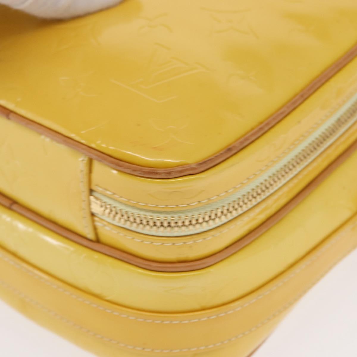 LOUIS VUITTON Monogram Vernis Wooster Bag Lime Yellow M91075 LV Auth 169231