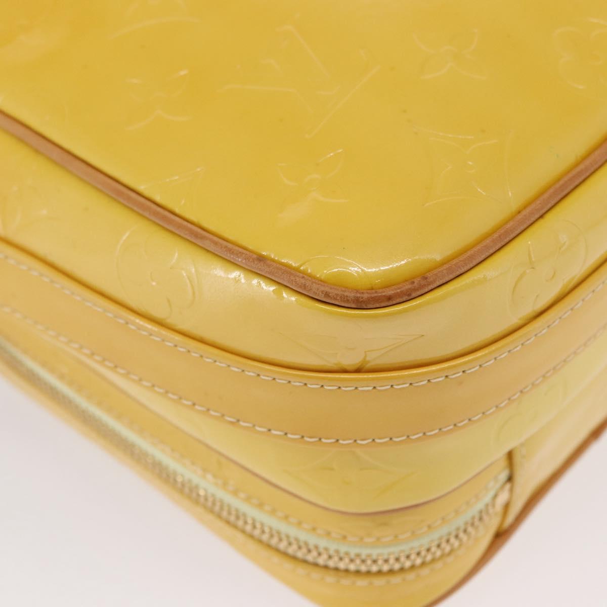 LOUIS VUITTON Monogram Vernis Wooster Bag Lime Yellow M91075 LV Auth 169231