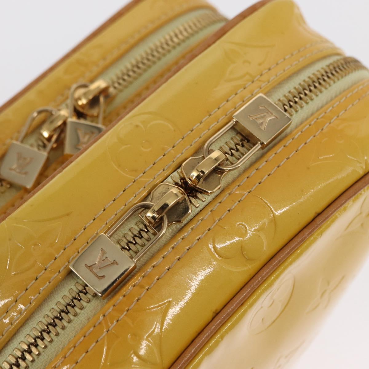 LOUIS VUITTON Monogram Vernis Wooster Bag Lime Yellow M91075 LV Auth 169231