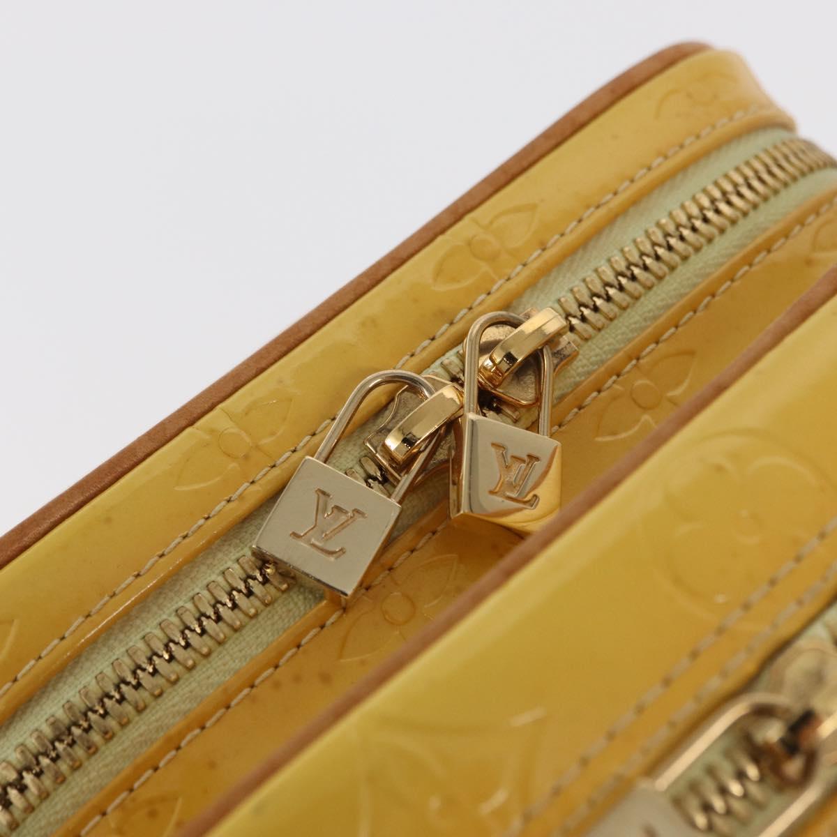 LOUIS VUITTON Monogram Vernis Wooster Bag Lime Yellow M91075 LV Auth 169231
