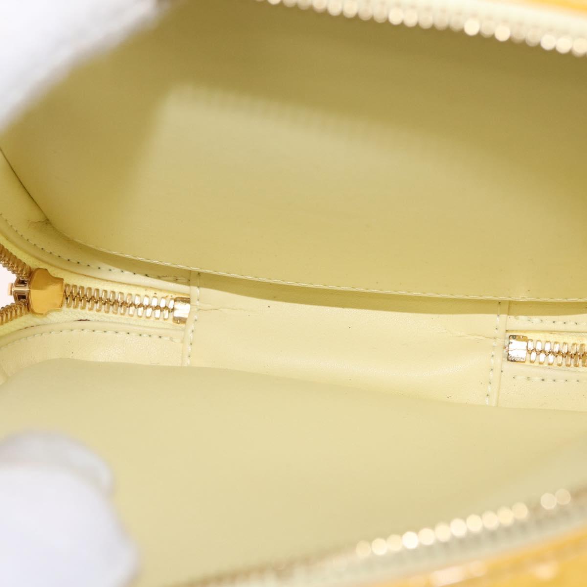 LOUIS VUITTON Monogram Vernis Wooster Bag Lime Yellow M91075 LV Auth 169231