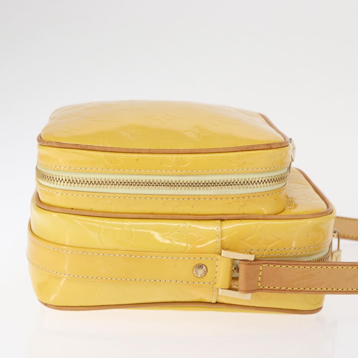 LOUIS VUITTON Monogram Vernis Wooster Bag Lime Yellow M91075 LV Auth 169231