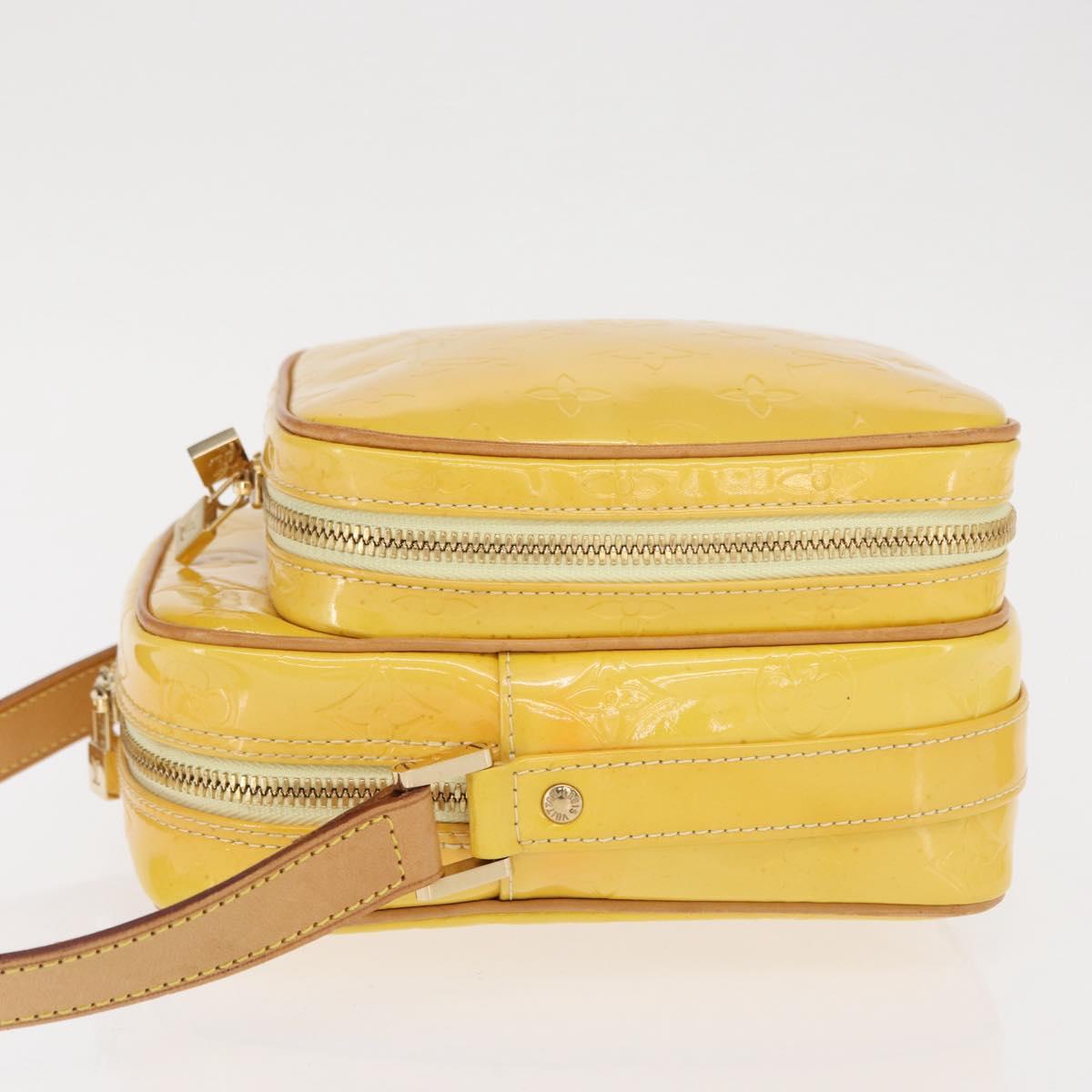 LOUIS VUITTON Monogram Vernis Wooster Bag Lime Yellow M91075 LV Auth 169231