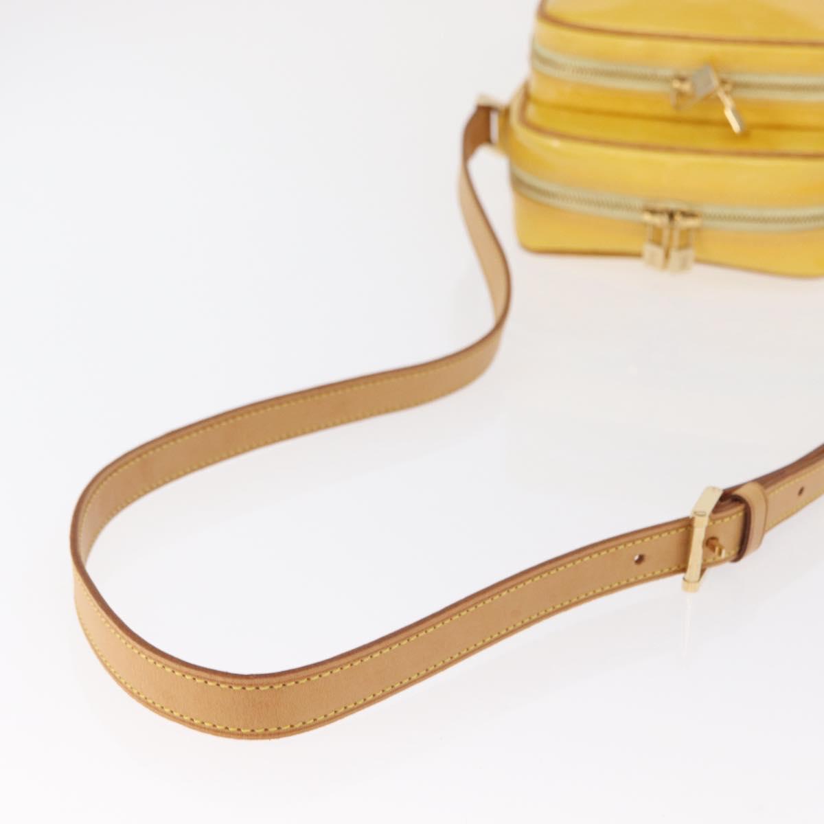 LOUIS VUITTON Monogram Vernis Wooster Bag Lime Yellow M91075 LV Auth 169231