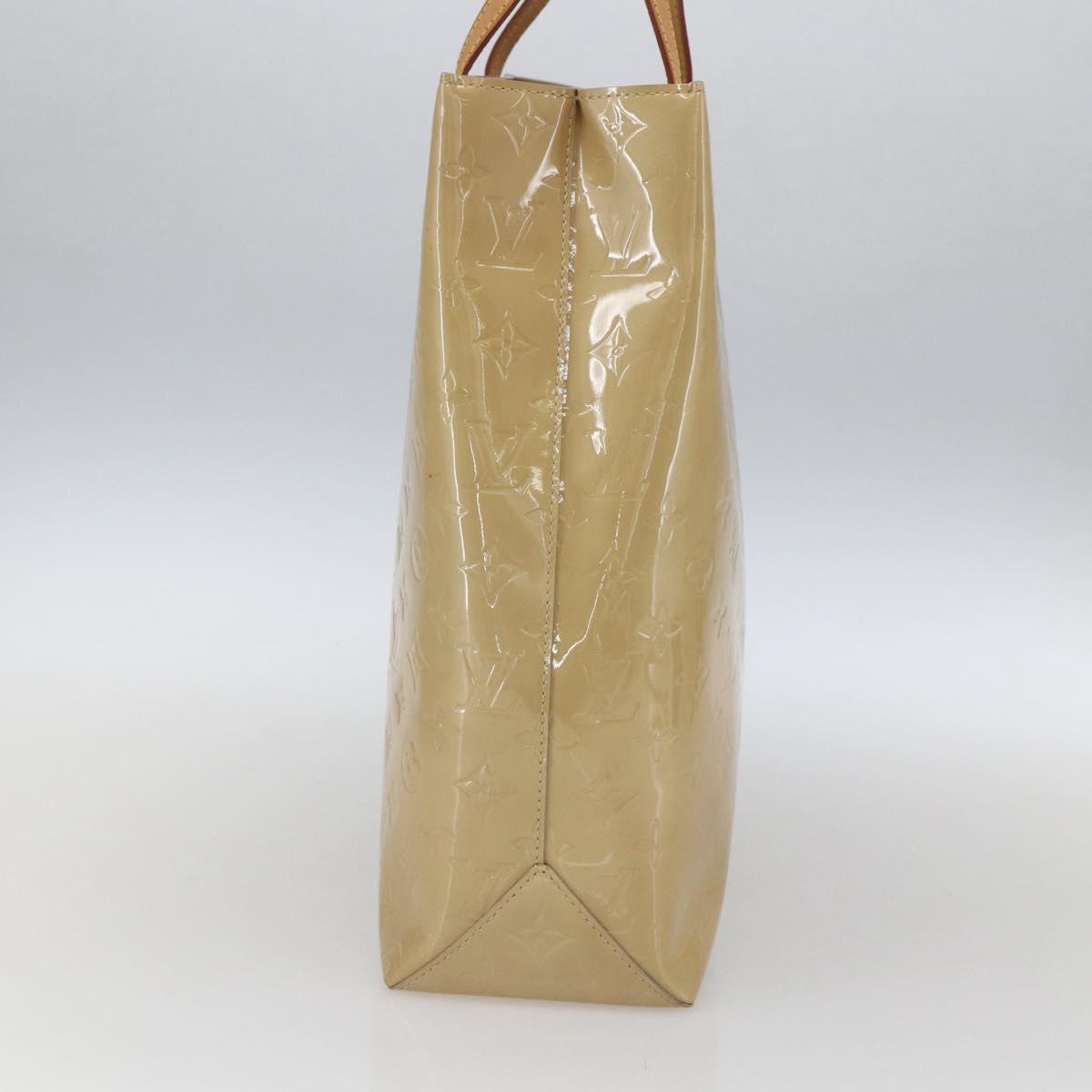LOUIS VUITTON Monogram Vernis Reade MM Hand Bag Beige M91141 LV Auth 169234