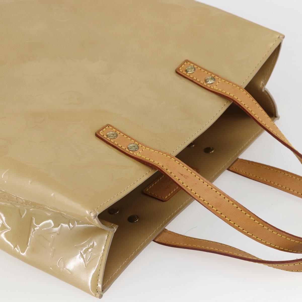 LOUIS VUITTON Monogram Vernis Reade MM Hand Bag Beige M91141 LV Auth 169234