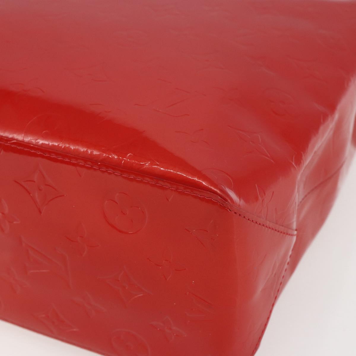 LOUIS VUITTON Monogram Vernis Reade MM Hand Bag Red Rouge M91086 LV Auth 169235