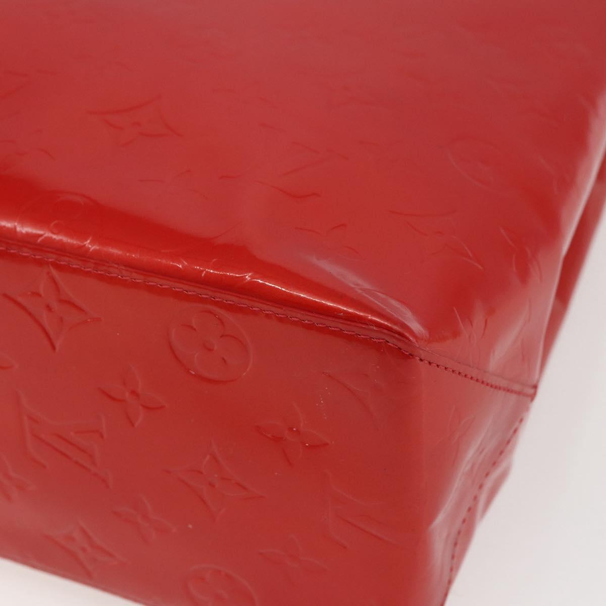 LOUIS VUITTON Monogram Vernis Reade MM Hand Bag Red Rouge M91086 LV Auth 169235