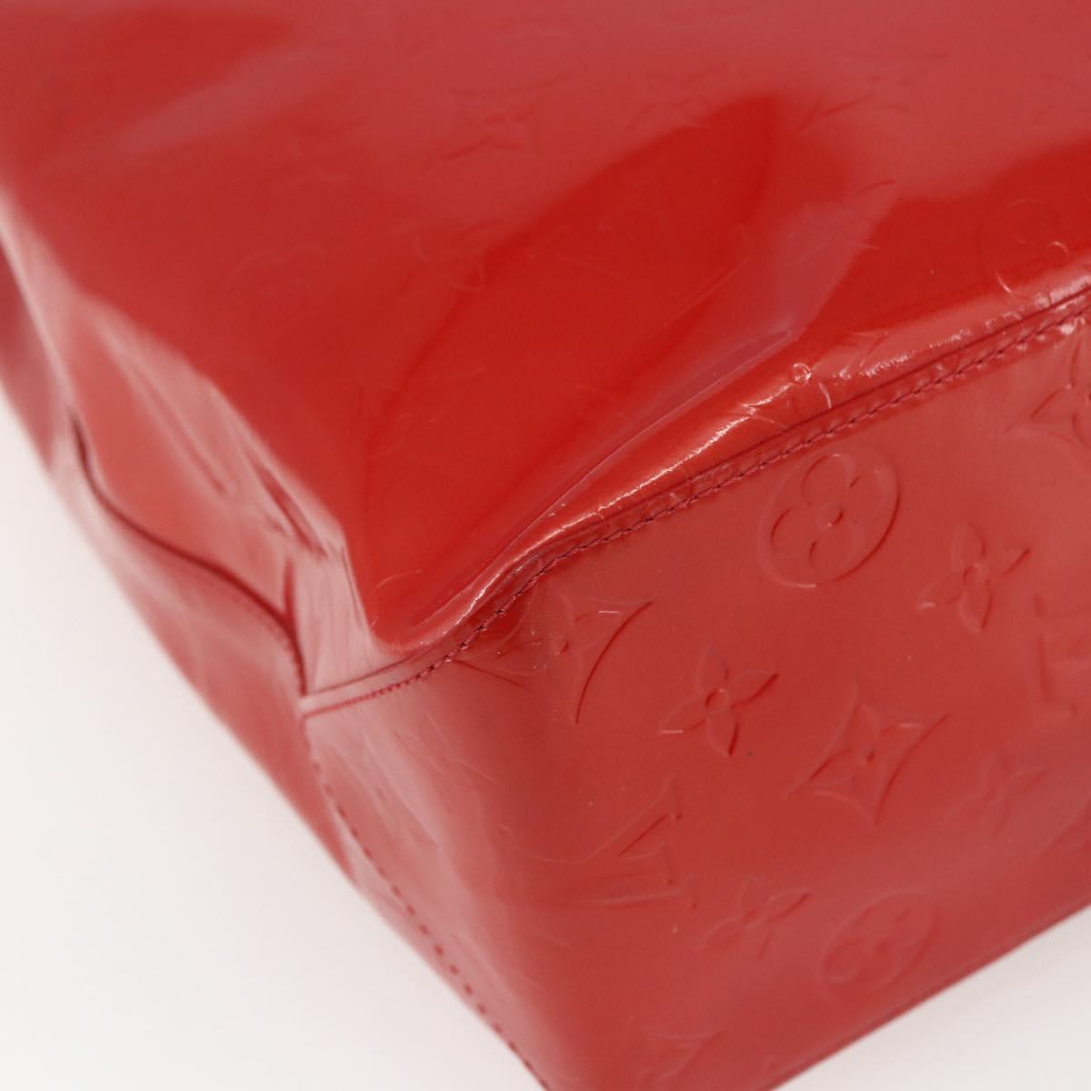 LOUIS VUITTON Monogram Vernis Reade MM Hand Bag Red Rouge M91086 LV Auth 169235