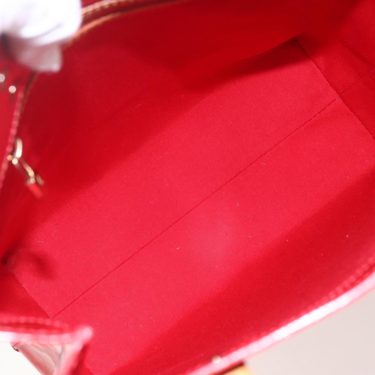 LOUIS VUITTON Monogram Vernis Reade MM Hand Bag Red Rouge M91086 LV Auth 169235