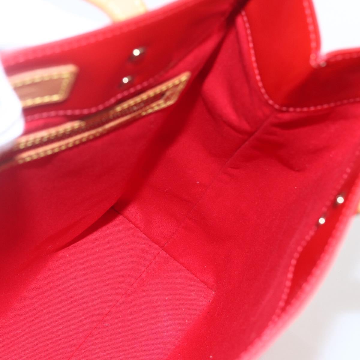 LOUIS VUITTON Monogram Vernis Reade MM Hand Bag Red Rouge M91086 LV Auth 169235