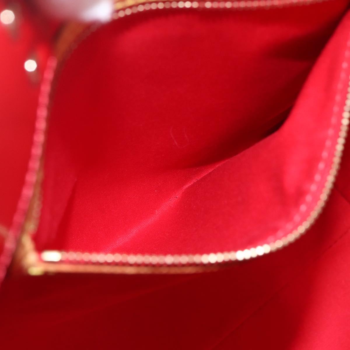LOUIS VUITTON Monogram Vernis Reade MM Hand Bag Red Rouge M91086 LV Auth 169235