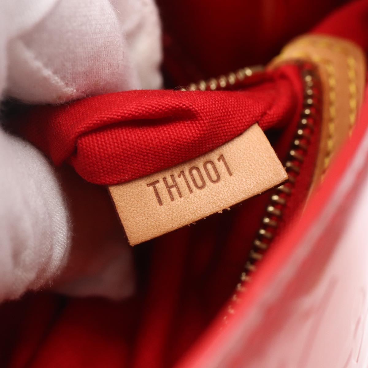 LOUIS VUITTON Monogram Vernis Reade MM Hand Bag Red Rouge M91086 LV Auth 169235