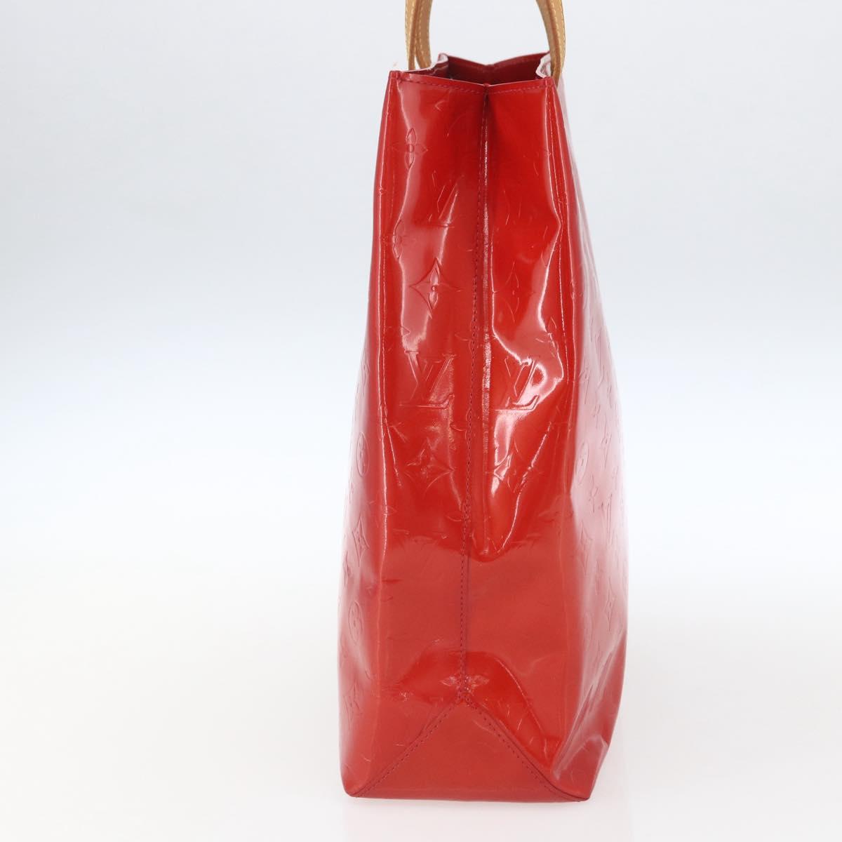 LOUIS VUITTON Monogram Vernis Reade MM Hand Bag Red Rouge M91086 LV Auth 169235