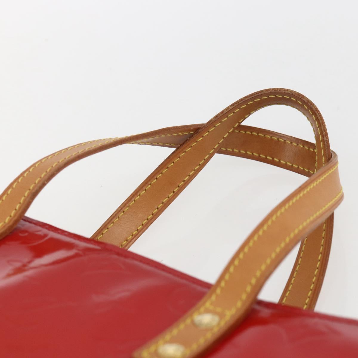 LOUIS VUITTON Monogram Vernis Reade MM Hand Bag Red Rouge M91086 LV Auth 169235