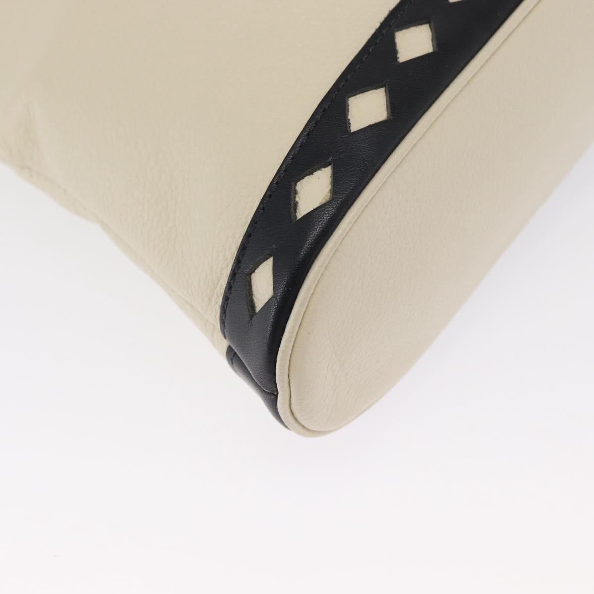 SAINT LAURENT Hand Bag Leather White Auth 169261V