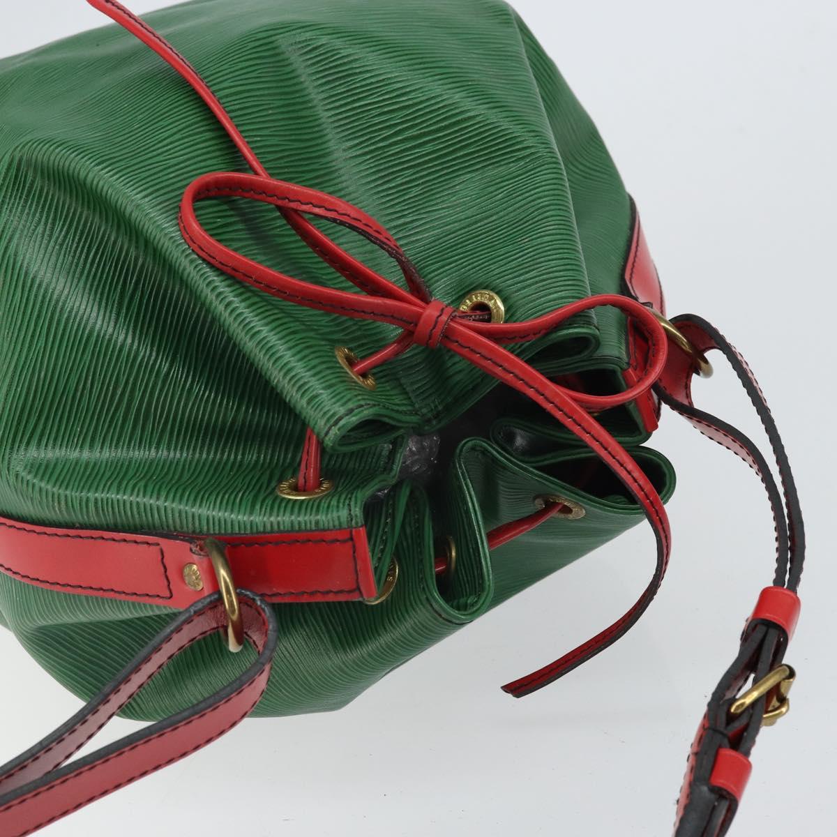 LOUIS VUITTON Epi Petit Noe Shoulder Bag Bicolor Green Red M44147 Auth 169262