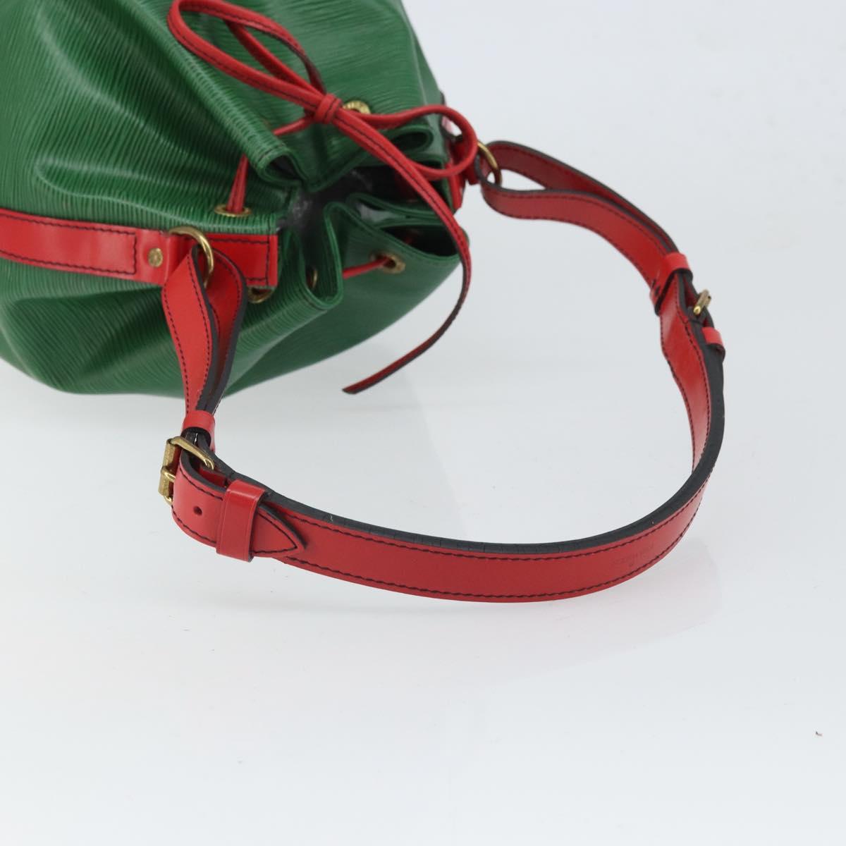 LOUIS VUITTON Epi Petit Noe Shoulder Bag Bicolor Green Red M44147 Auth 169262