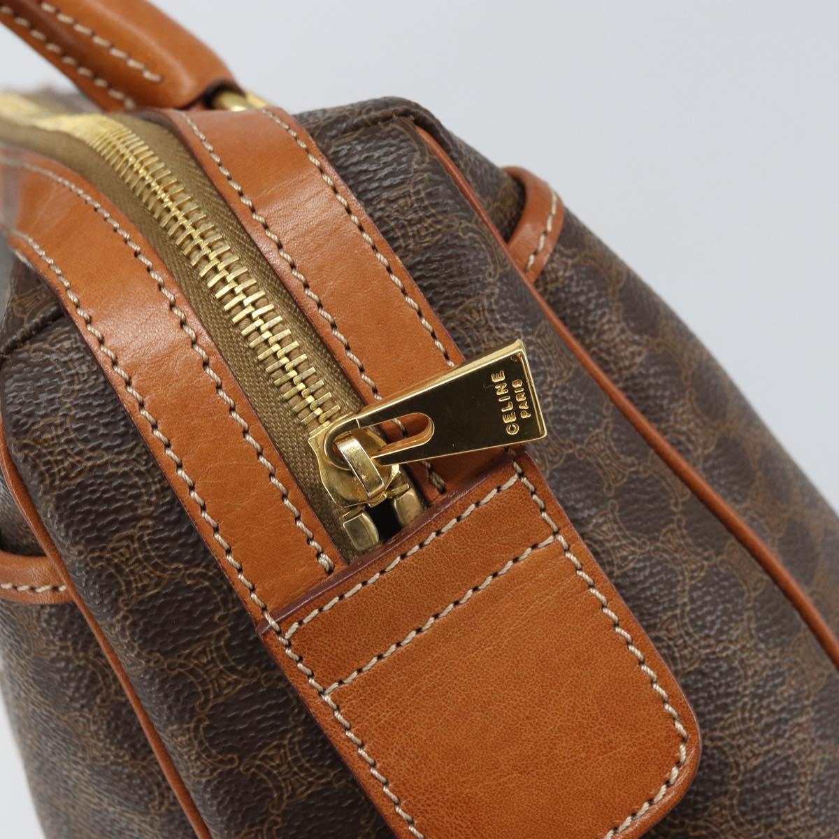 CELINE Macadam Canvas Hand Bag PVC Beige Gold Auth 169281V