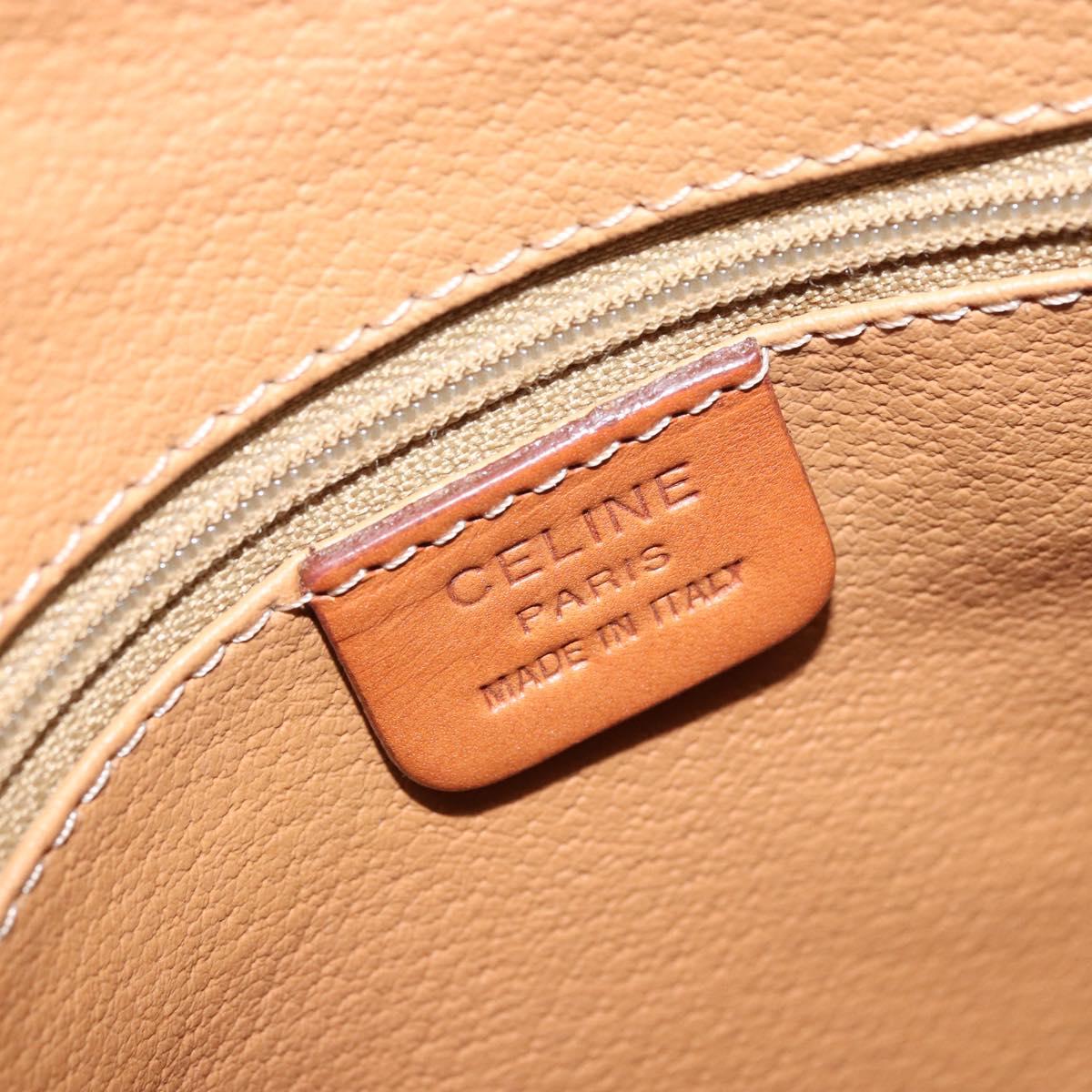 CELINE Macadam Canvas Hand Bag PVC Beige Gold Auth 169281V