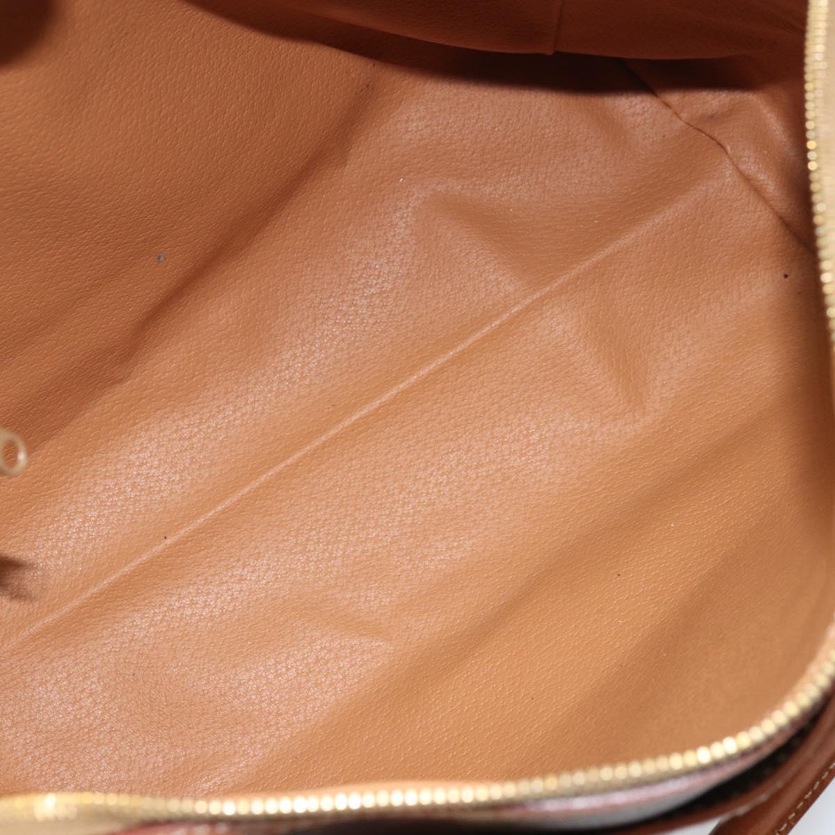 CELINE Macadam Canvas Hand Bag PVC Beige Gold Auth 169281V