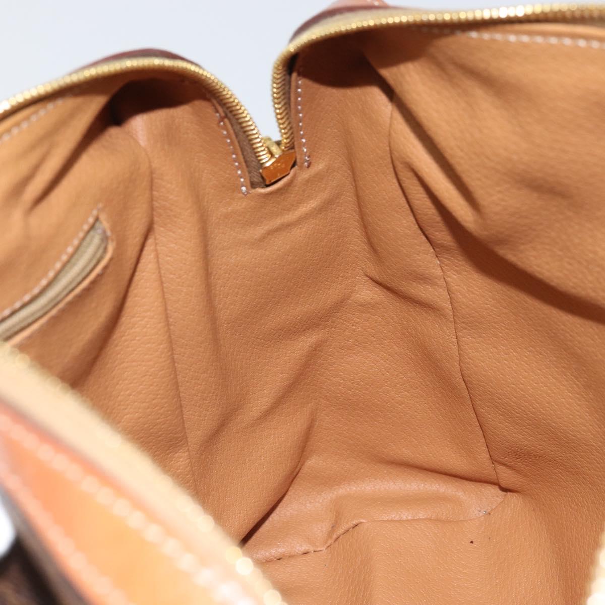 CELINE Macadam Canvas Hand Bag PVC Beige Gold Auth 169281V