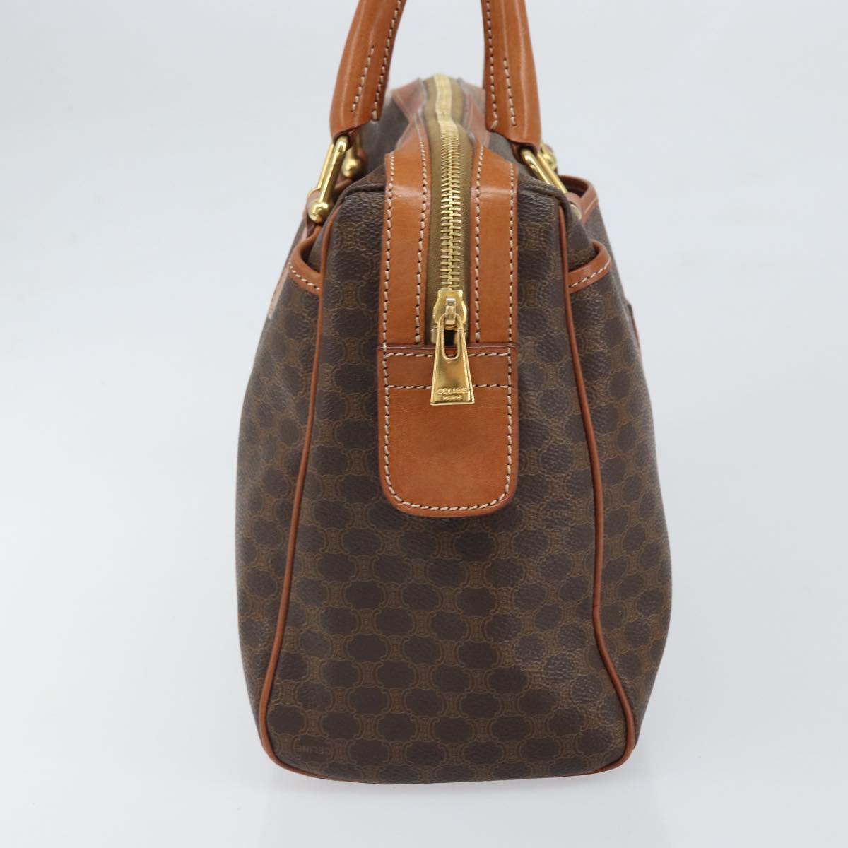 CELINE Macadam Canvas Hand Bag PVC Beige Gold Auth 169281V