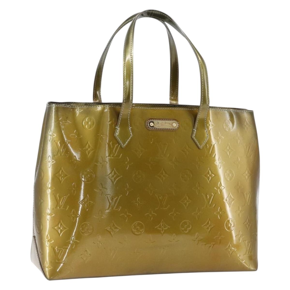 LOUIS VUITTON Monogram Vernis Wilshire MM Bag Gris Art Deco M91648 Auth 169286