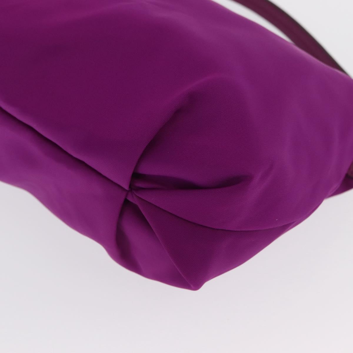 Salvatore Ferragamo Hand Pouch Nylon Purple Gold Auth 169291V