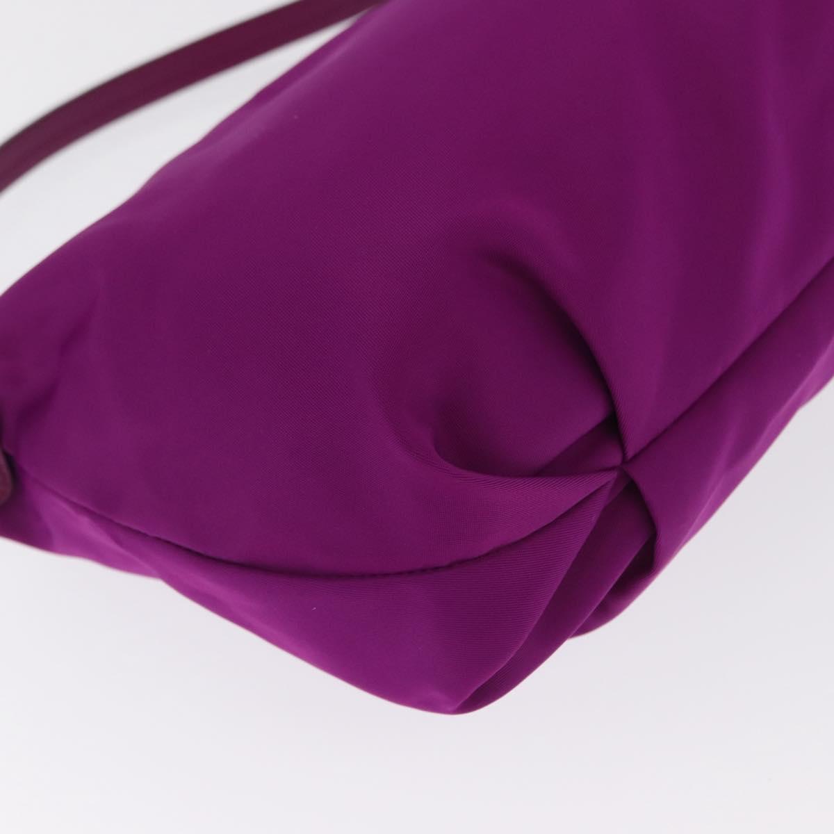 Salvatore Ferragamo Hand Pouch Nylon Purple Gold Auth 169291V