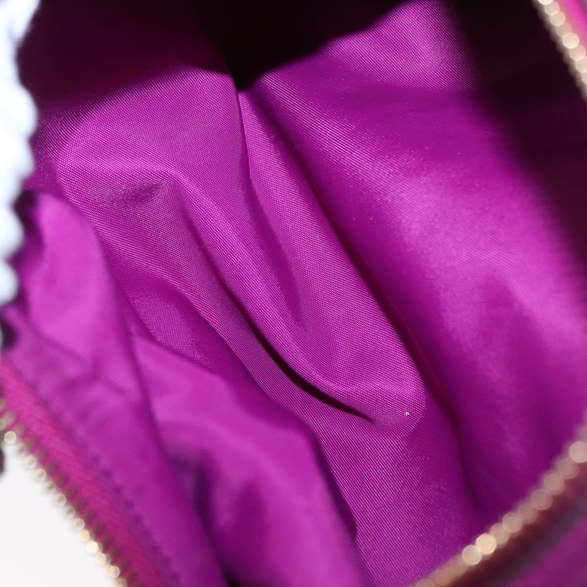 Salvatore Ferragamo Hand Pouch Nylon Purple Gold Auth 169291V