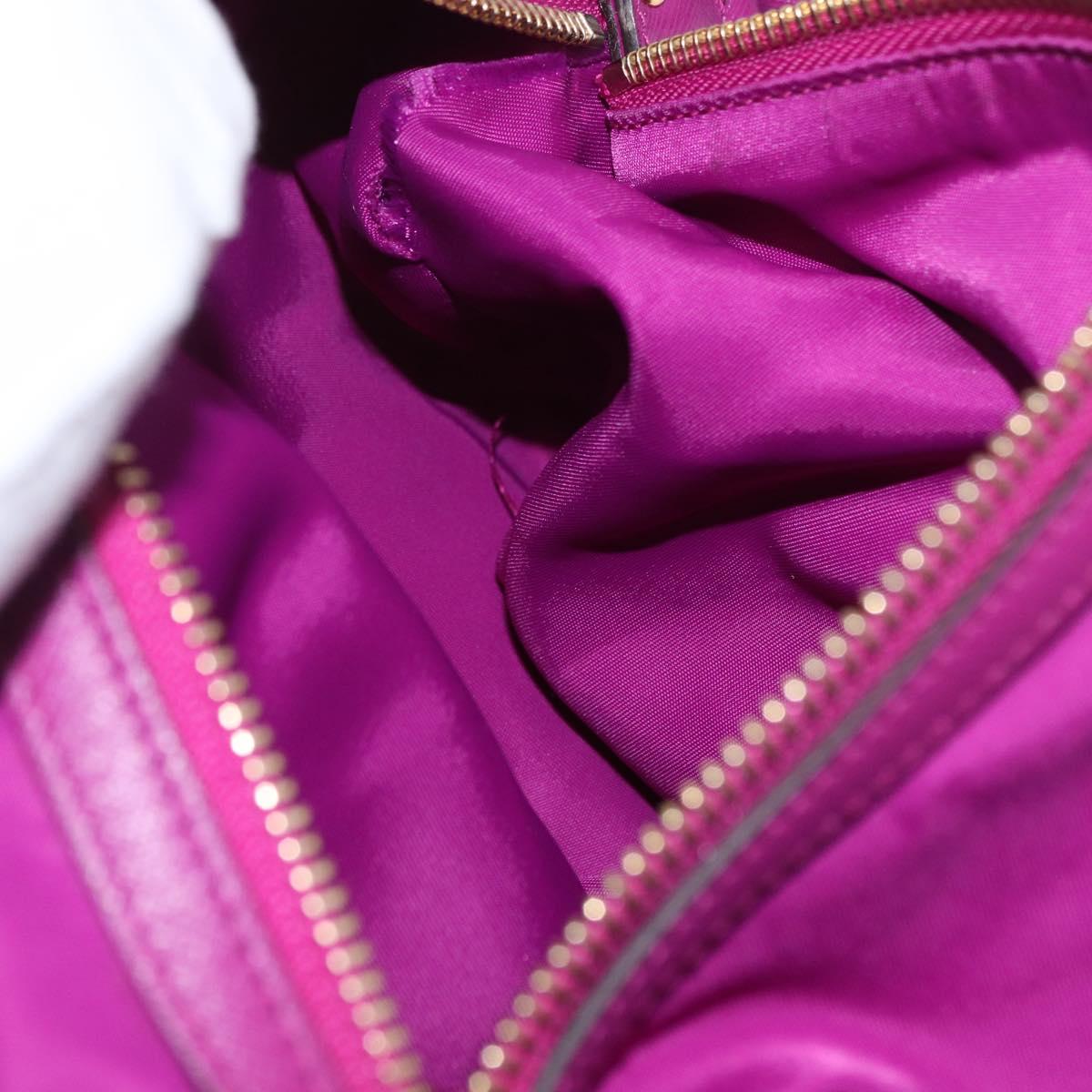 Salvatore Ferragamo Hand Pouch Nylon Purple Gold Auth 169291V