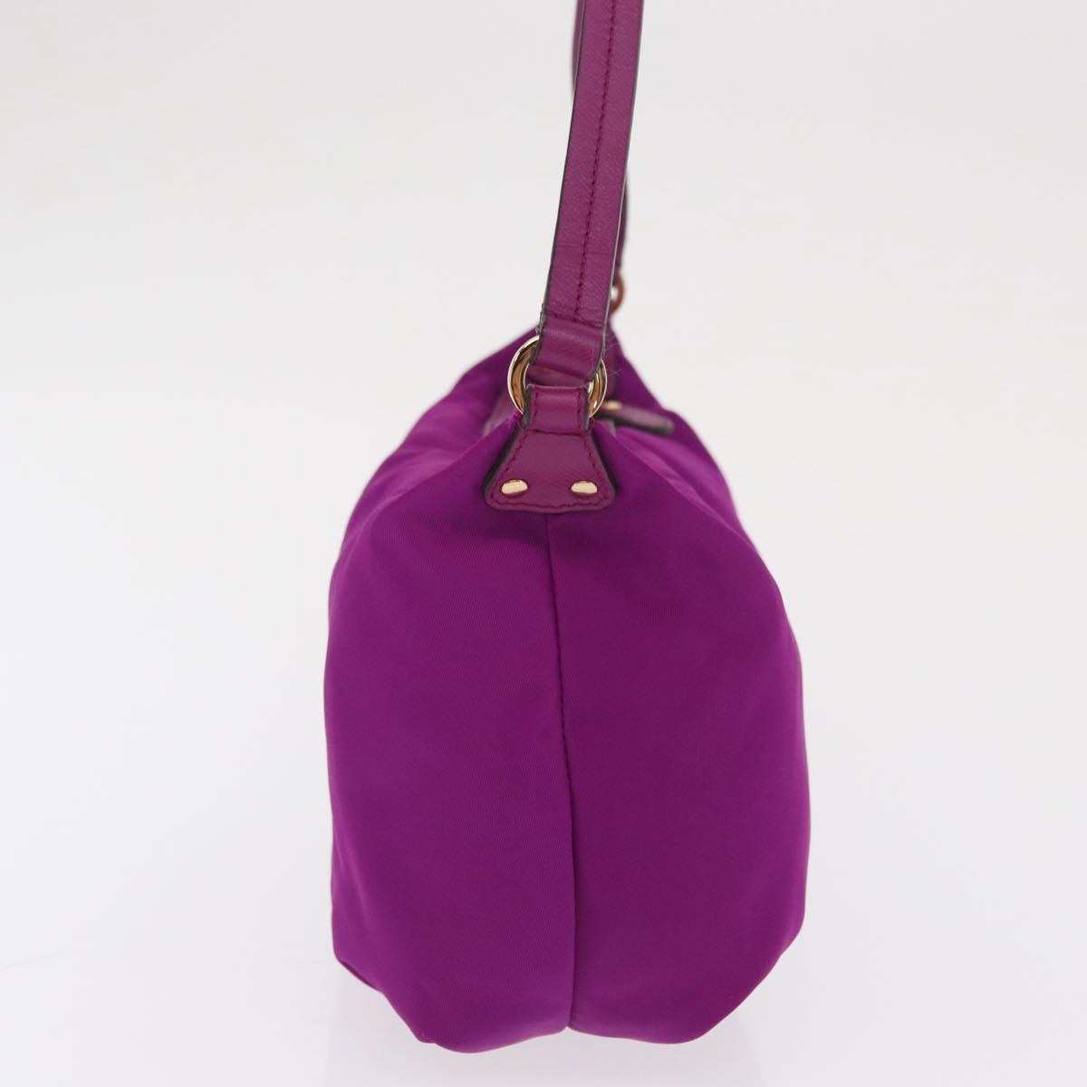 Salvatore Ferragamo Hand Pouch Nylon Purple Gold Auth 169291V