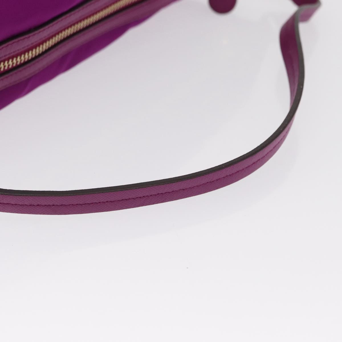 Salvatore Ferragamo Hand Pouch Nylon Purple Gold Auth 169291V