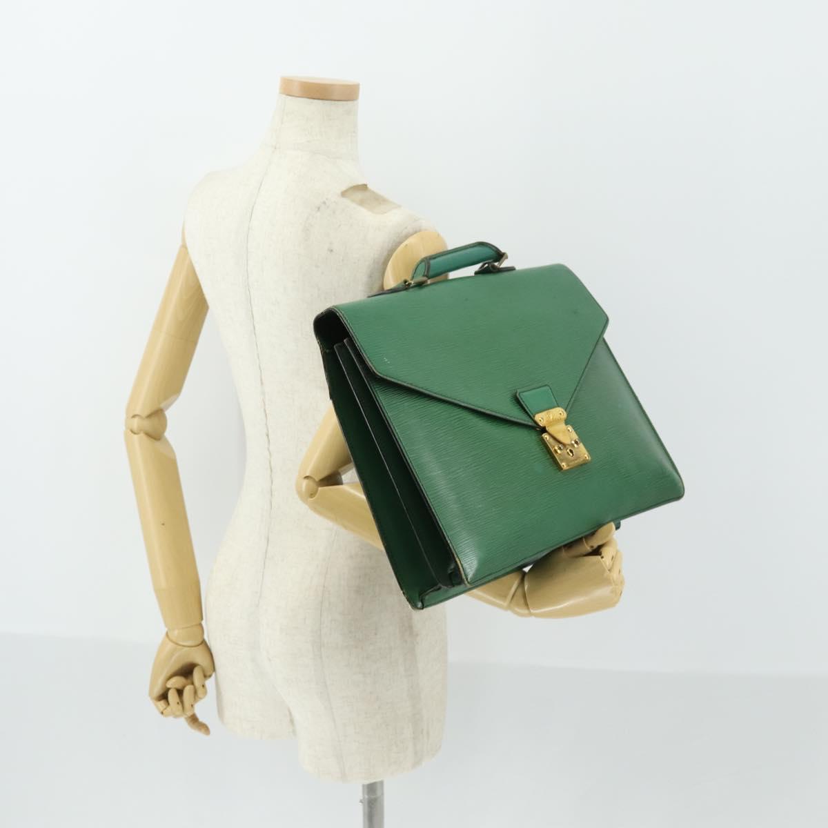 LOUIS VUITTON Epi Serviette Conseiller Briefcase Green M54424 LV Auth 169292