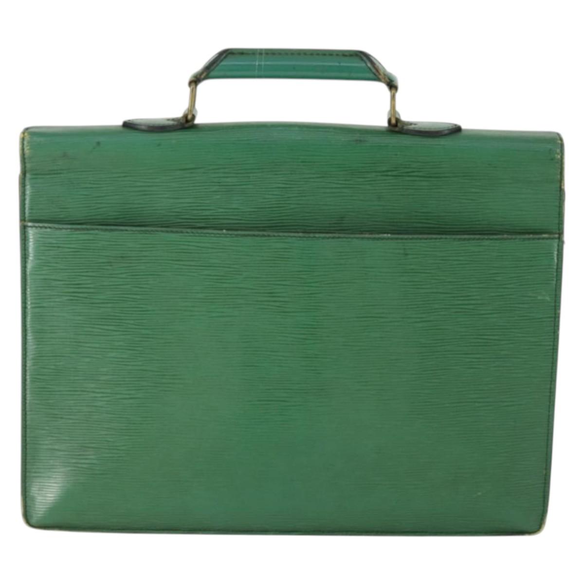 LOUIS VUITTON Epi Serviette Conseiller Briefcase Green M54424 LV Auth 169292