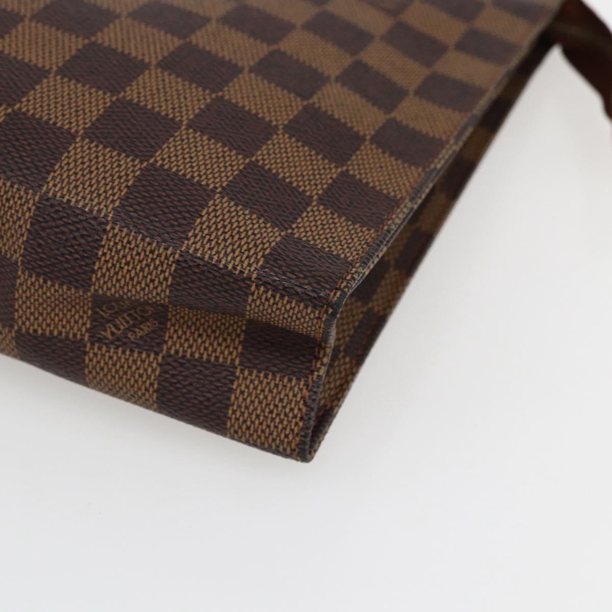 LOUIS VUITTON Damier Ebene Poche Toilette 26 Pouch N47543 LV Auth 169310