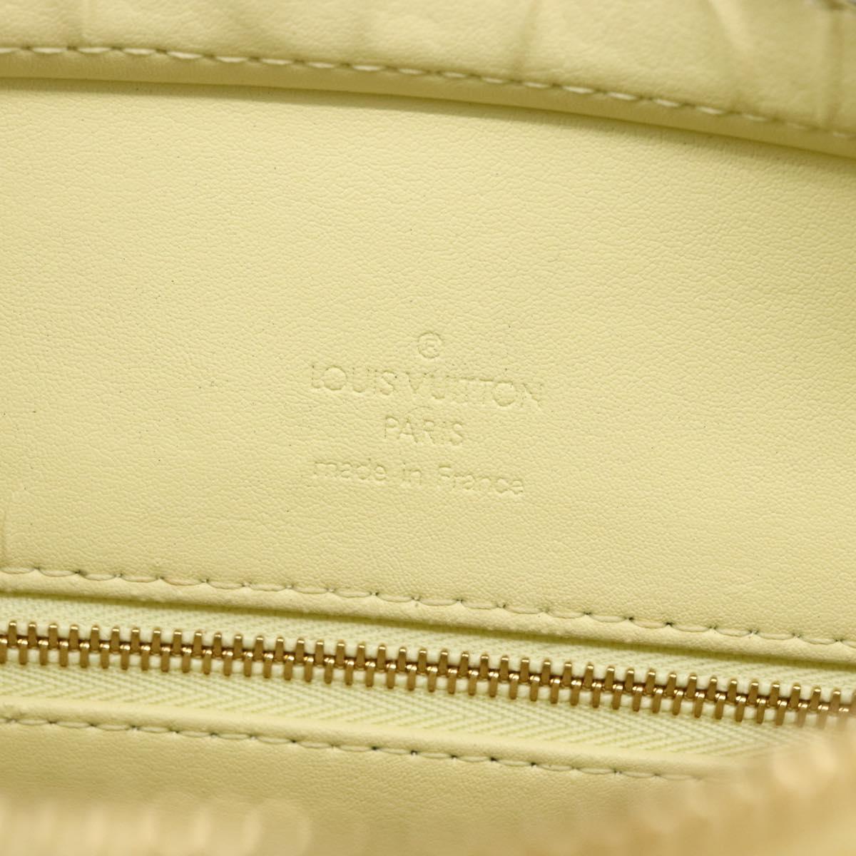LOUIS VUITTON Monogram Vernis Houston Hand Bag Lime Yellow M91055 LV Auth 169336